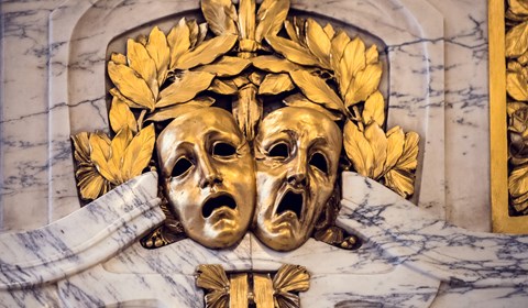 Symbolbild dramatiska masker